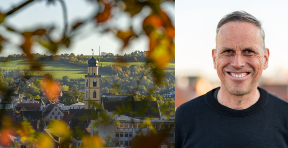 „Unter den Wolken“-Autor Achim Bogdahn kommt im Rahmen der Literaturtage nach Bad Mergentheim. Seine Lesung ist thematisch passend mit einer herbstlichen Wanderung verknüpft. (Bild: Thorsten Günthert; Porträtbild: Achim Hofbauer)  