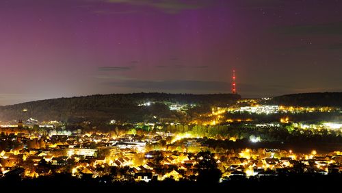 Polarlichter über Bad Mergentheim am 10. Oktober. (Foto: Jens Hackmann)