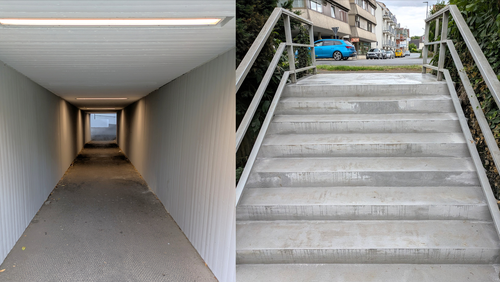 Die Treppenanlage wurde erneuert, die Unterführung saniert und aufgehellt. (Bild: Stadt Bad Mergentheim)